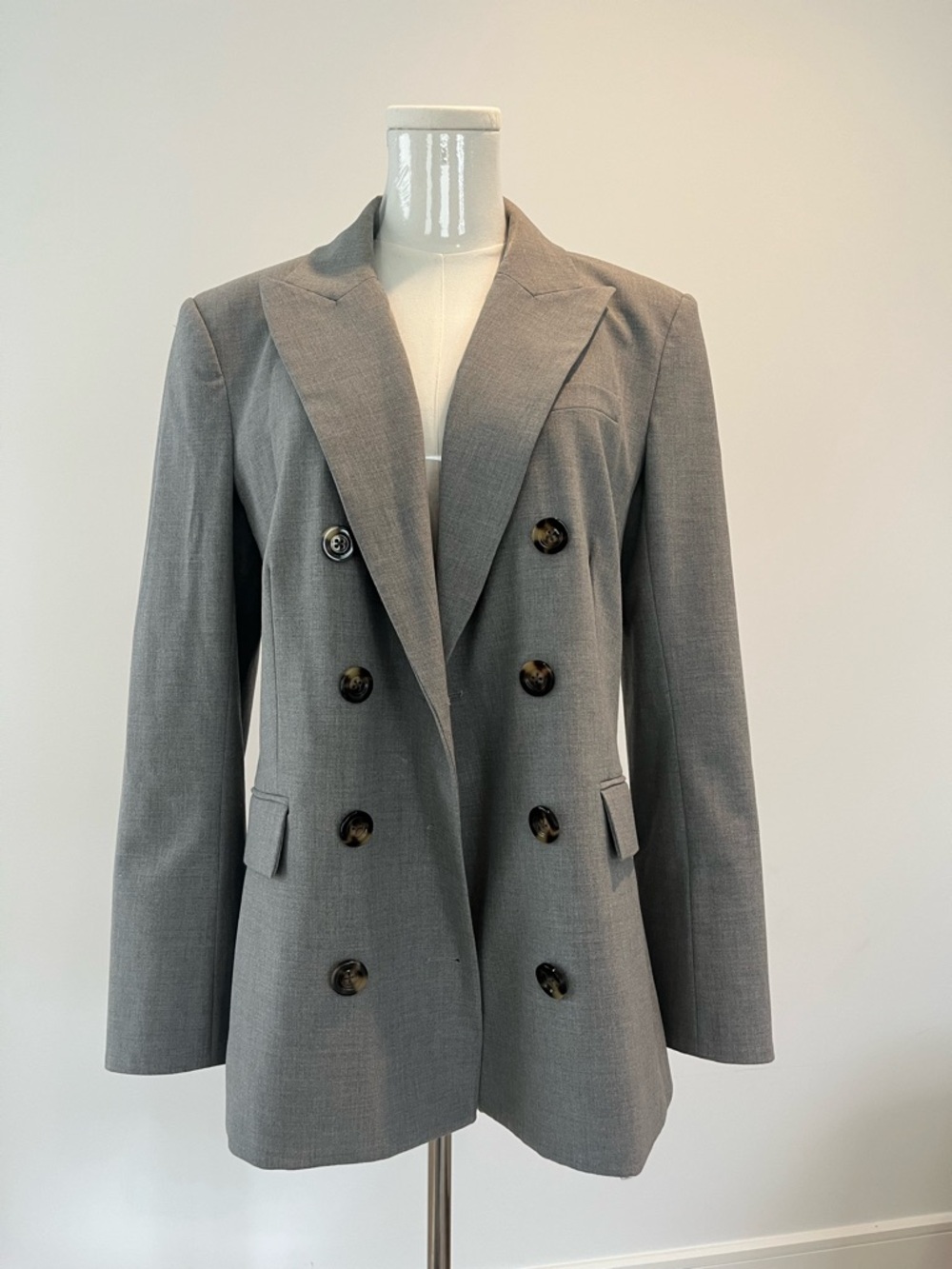 Veronica Beard Double-Breasted Gray Blazer